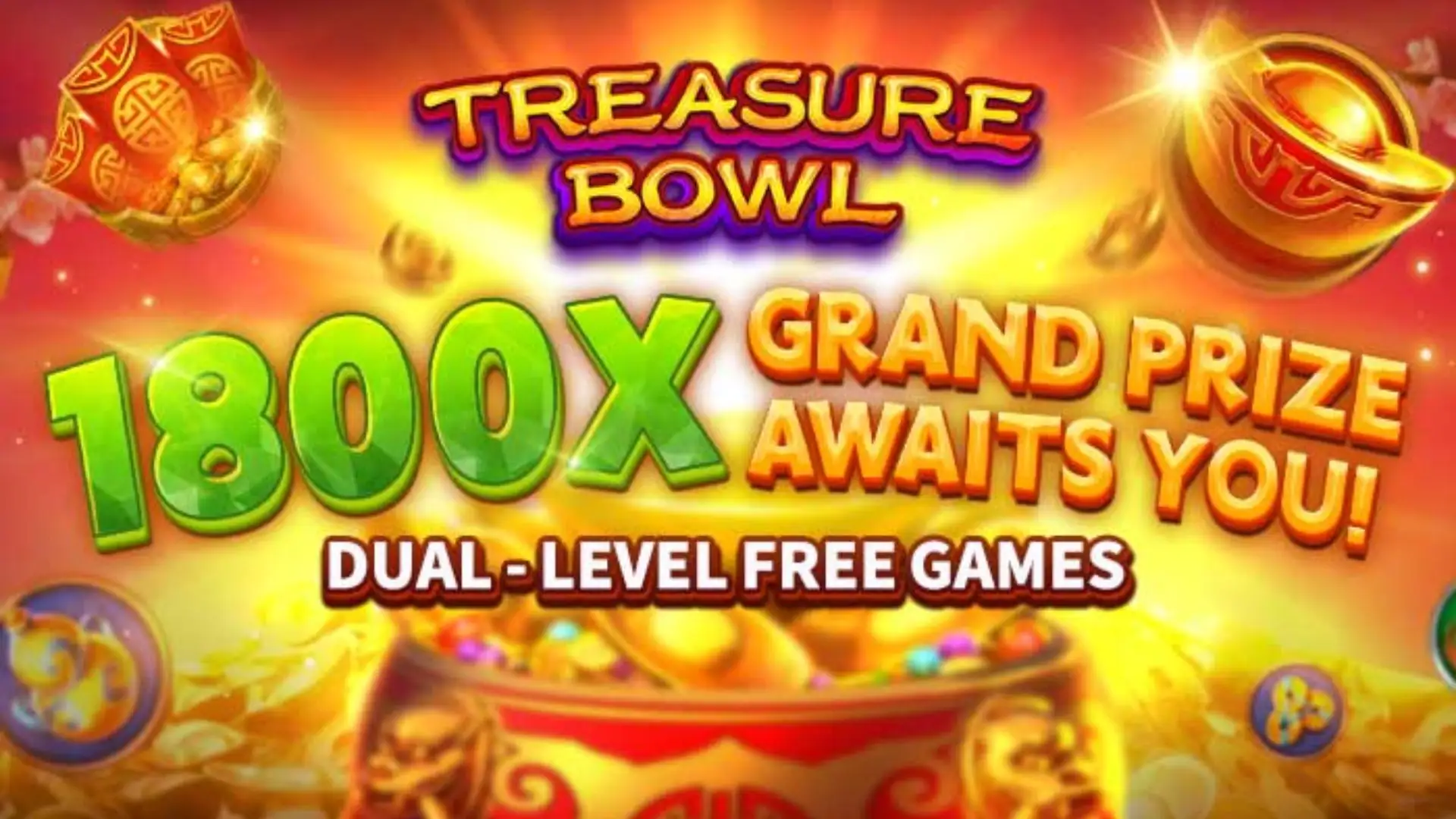 Multiplicadores Treasure Bowl due777 - 7777x Máximo com Tigela Dourada